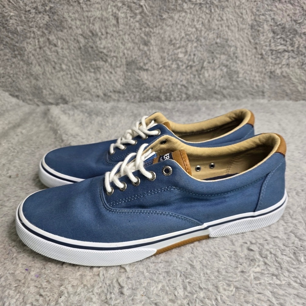 Sperry Striper CVO Blue Canvas Memory Foam Sneakers Mens 11.5 Good - Picture 2 of 5
